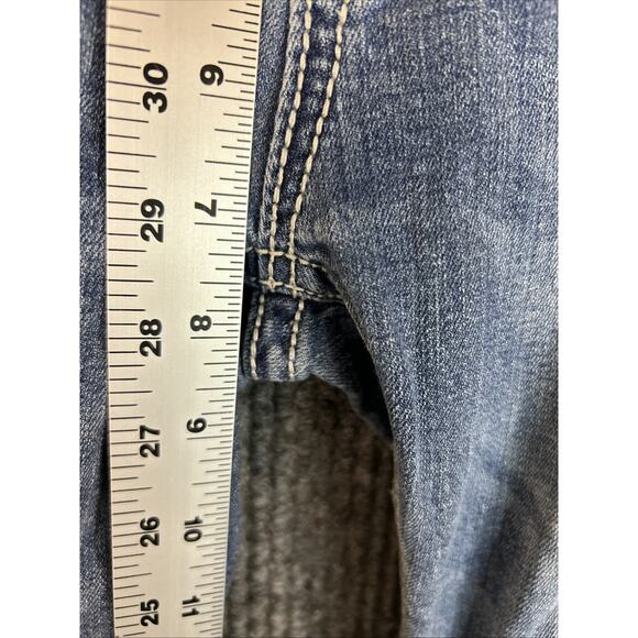 Rerock For Express Womens Capri Jeans Size 8 Blue Medium Wash Thick Stitch Y2K - Picture 8 of 11